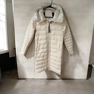 DKNY Women's Cream Puffer Jacket